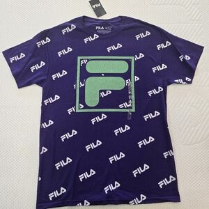 FILA Men's Purple Graphic T-Shirt Size MEDIUM
